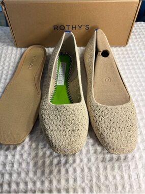 Rothy's Women's Knit Flats - Cream Powder Crochet